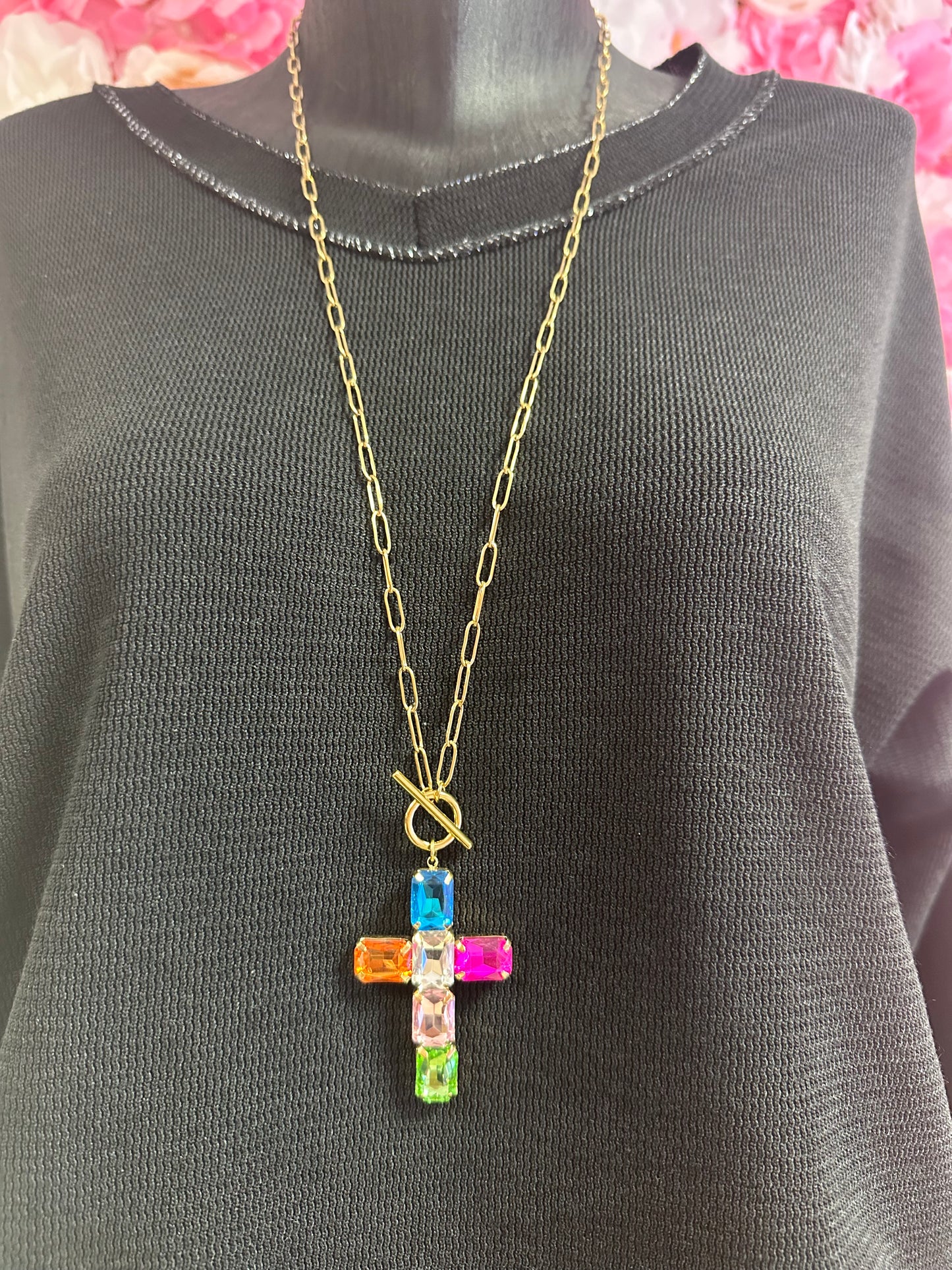 Sautoir croix multi