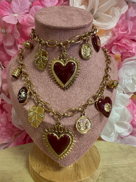 Bracelet breloque bordeaux ❤️