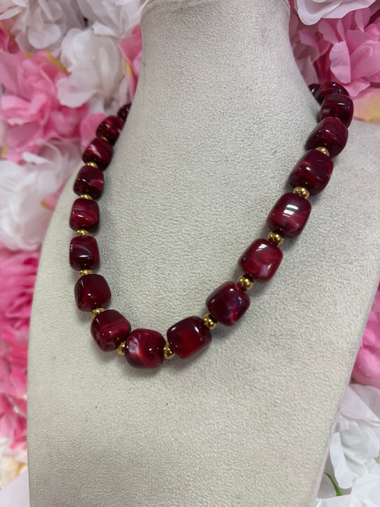 Collier Perlas  rouge