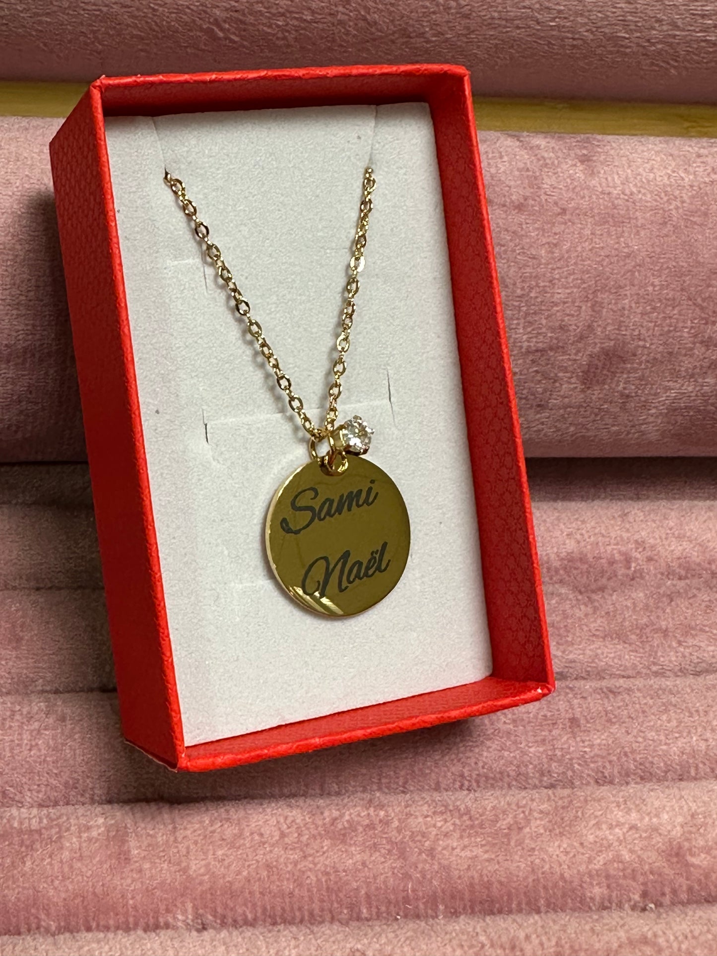 Collier rond breloque diamants 💎