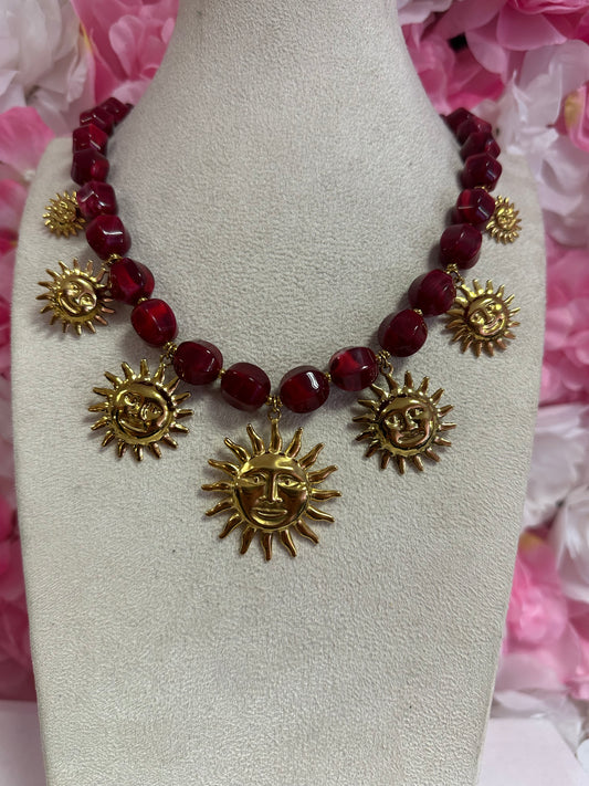 Collier SUN rouge ☀️