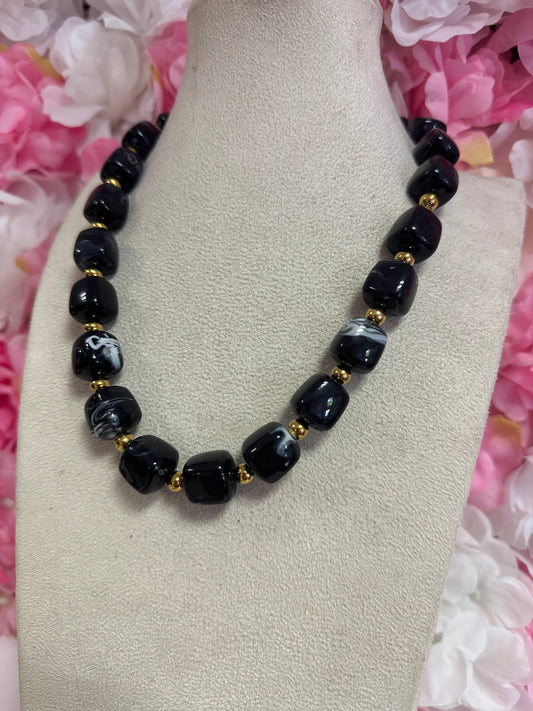 Collier Perlas noir