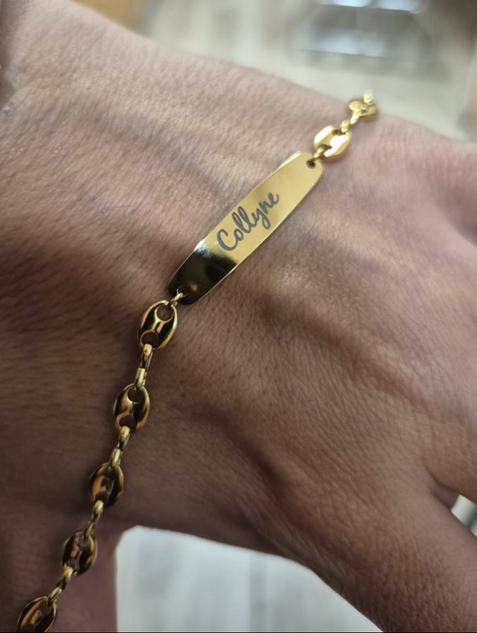 Gourmette grain de café or