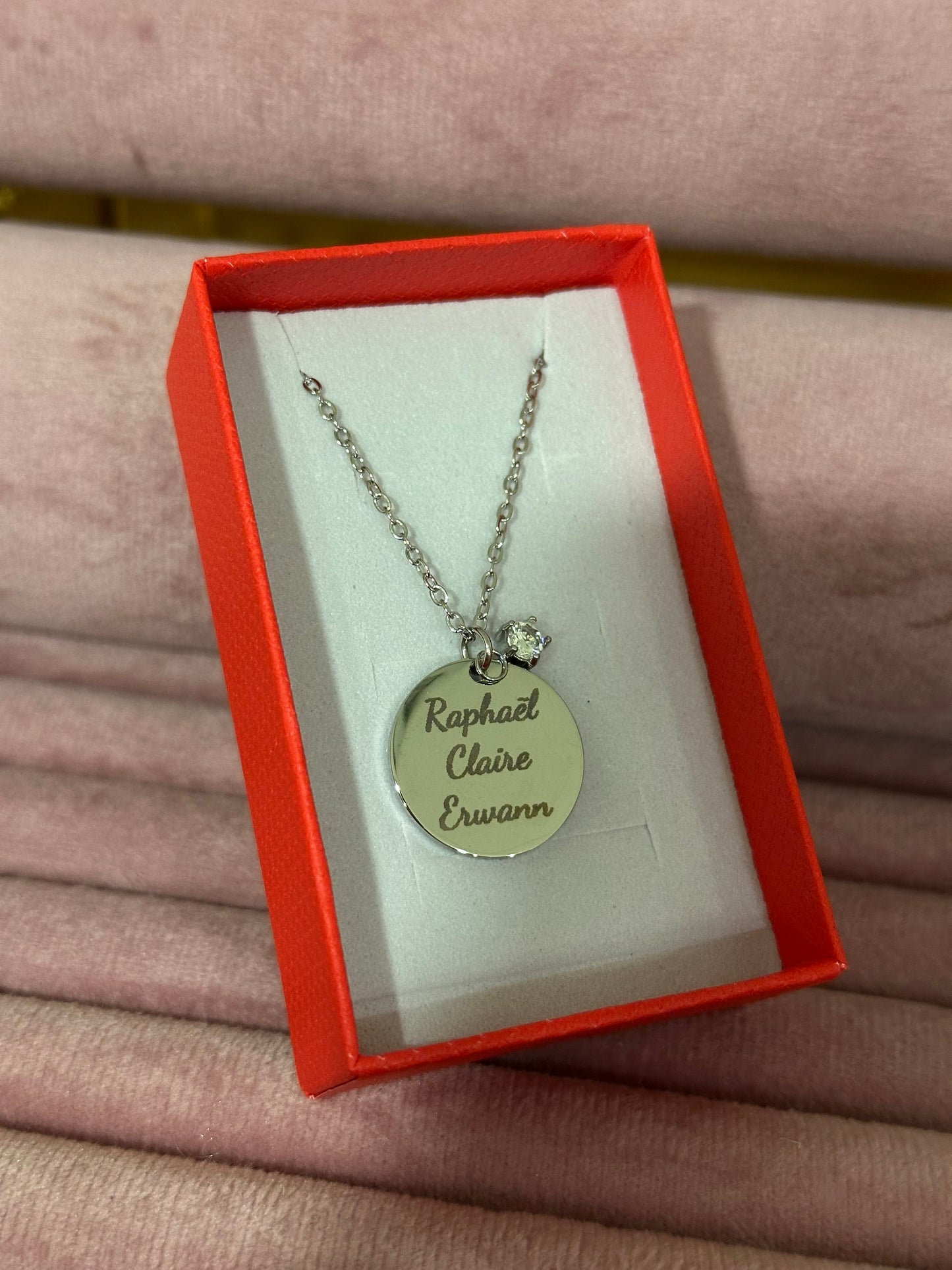 Collier rond breloque diamants 💎