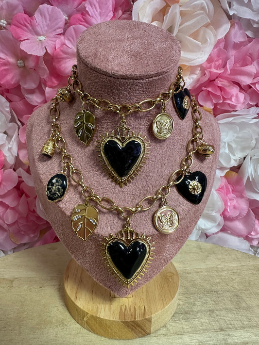 Bracelet breloque cœur 🖤